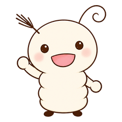 原画から生まれたキャラクター「ぐるりむし」の完成イラスト。